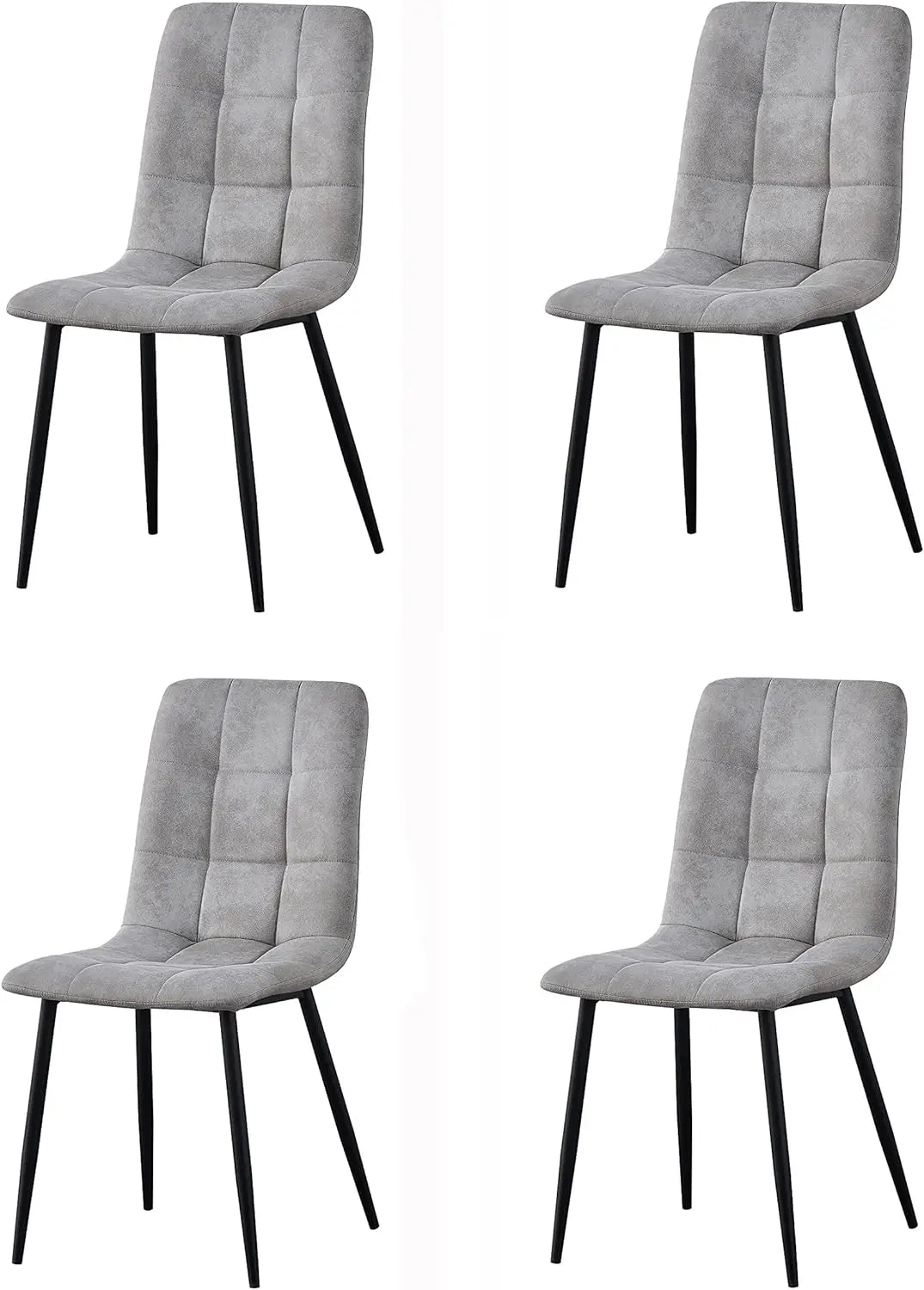 mcc direct Set of 4 Faux Matte Suede Leather Dining Chairs With metal Legs home& restaurants henri