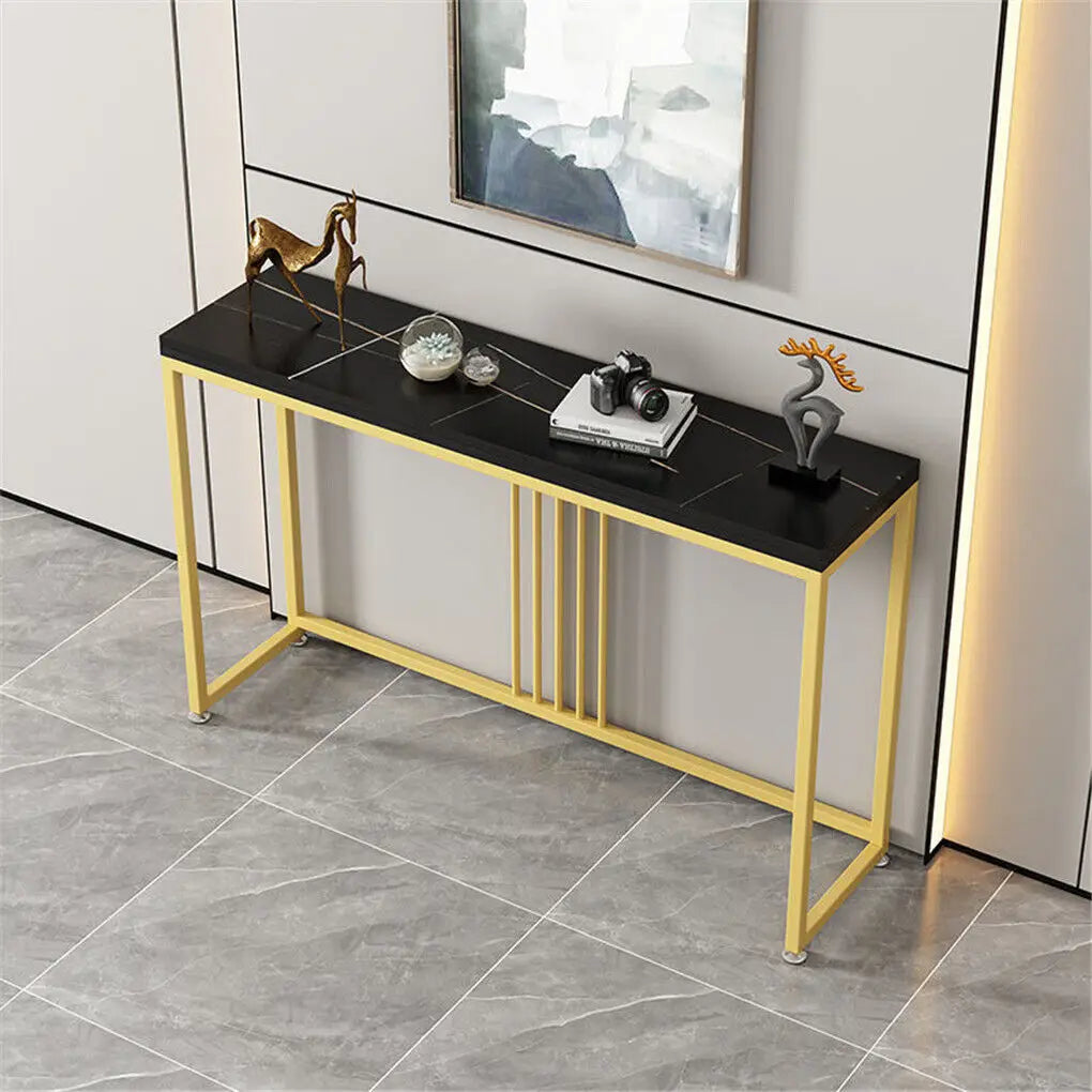 LUVODI Console Table for Entryway Minimalistic Living Room Furniture Sofa Side Table with Strong Metal Stand