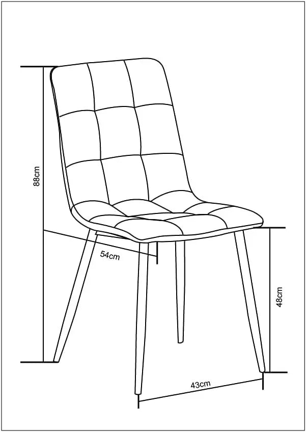 mcc direct Set of 4 Faux Matte Suede Leather Dining Chairs With metal Legs home& restaurants henri