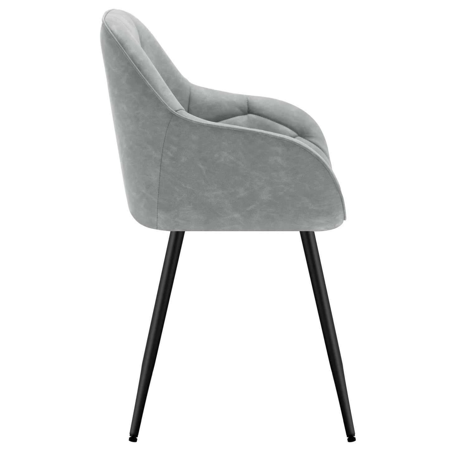 WOLTU 2PCS/Set Dining Chairs Upholstered Kitchen Chairs with Backrest Armrests Metal Legs for Living Room Office Dressing Table