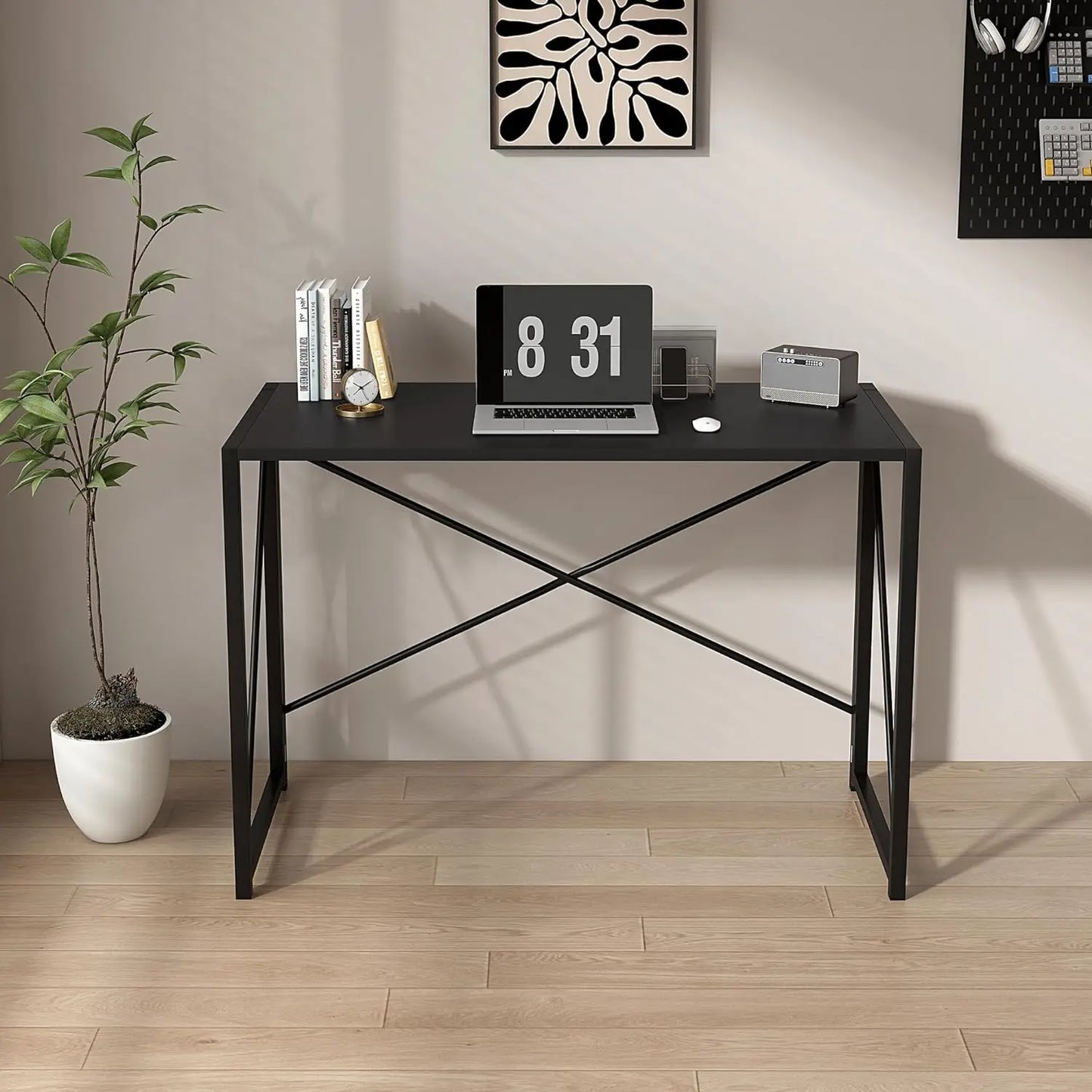 mcc direct Folding Desk Workstation Foldable Computer Desk for Office Home Study Writing Table No Assembly Miami-100cm