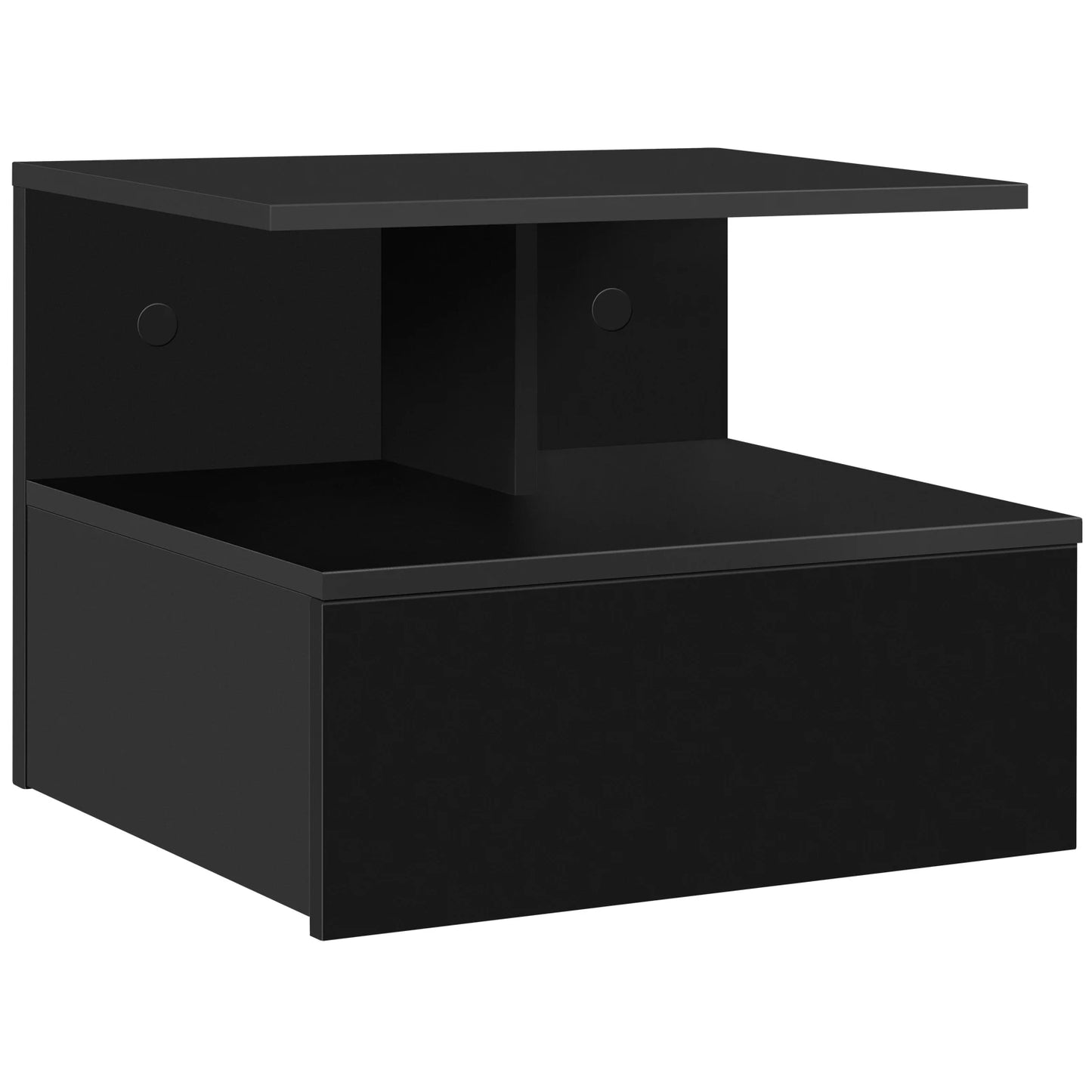 Modern Wooden White/Black Hanging Bedside Table Wall Shelf 40x35x31cm Nightstand with Drawer for Bedroom Home
