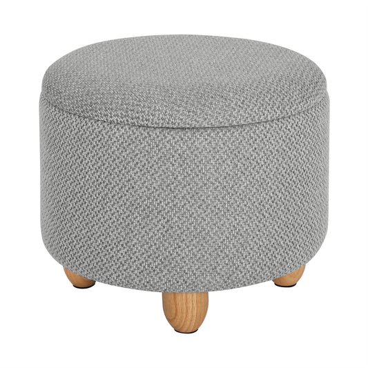 WOLTU Storage Pouf Upholstered Stool with Lid Ottoman Foldable Pouf with Pine Legs Space Saving for Living Room Bedroom Home