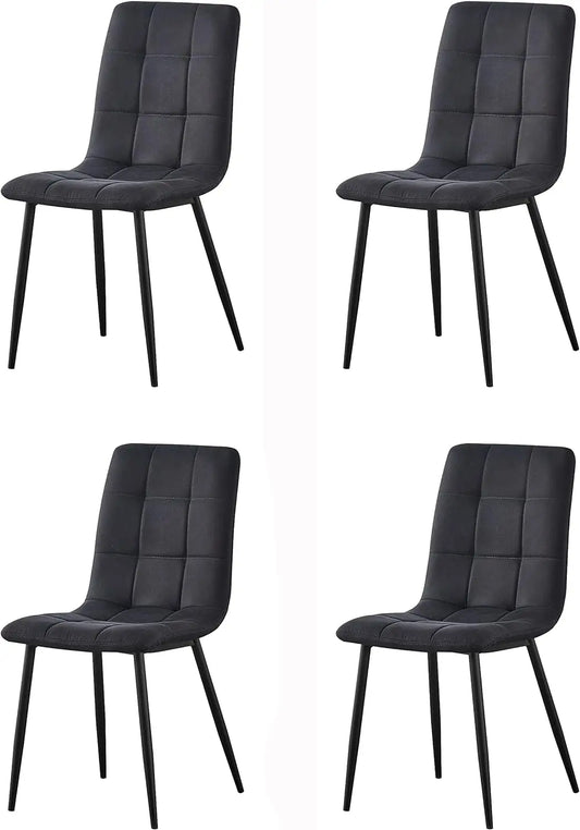 mcc direct Set of 4 Faux Matte Suede Leather Dining Chairs With metal Legs home& restaurants henri