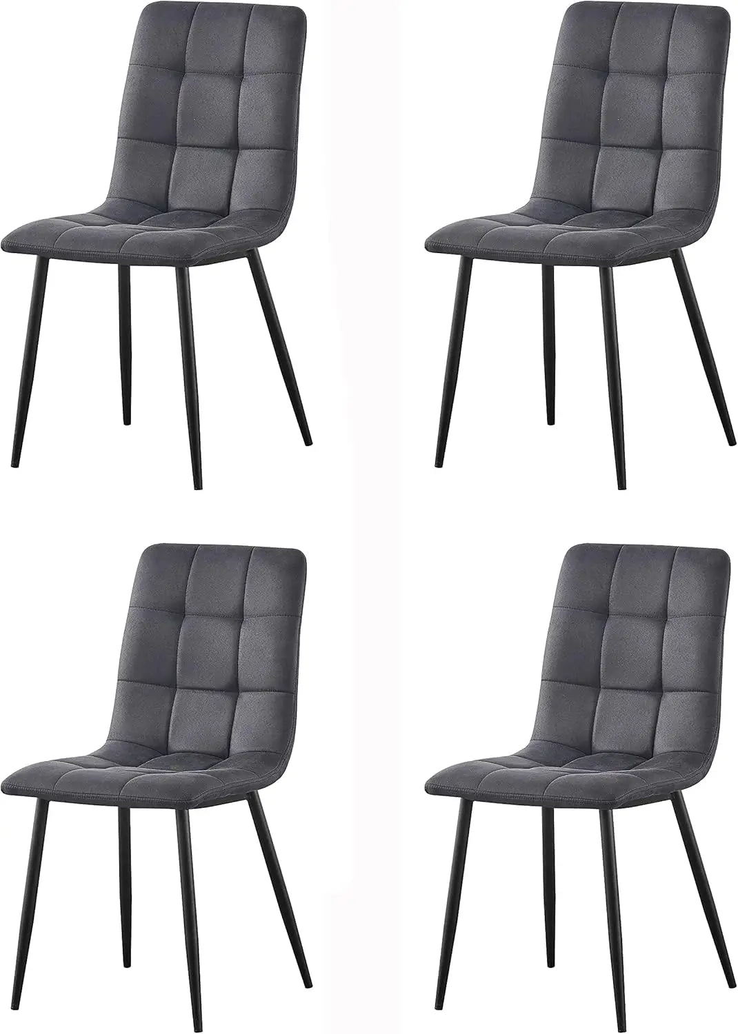 mcc direct Set of 4 Faux Matte Suede Leather Dining Chairs With metal Legs home& restaurants henri