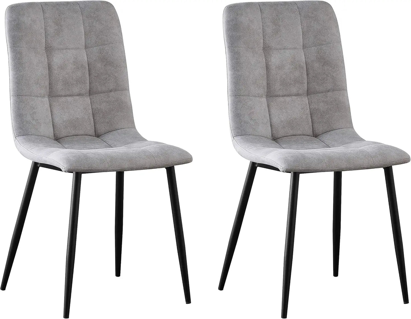 mcc direct Set of 2 Faux Matte Suede Leather Dining Chairs With metal Legs home& restaurants henri
