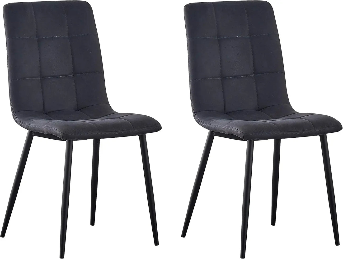 mcc direct Set of 2 Faux Matte Suede Leather Dining Chairs With metal Legs home& restaurants henri