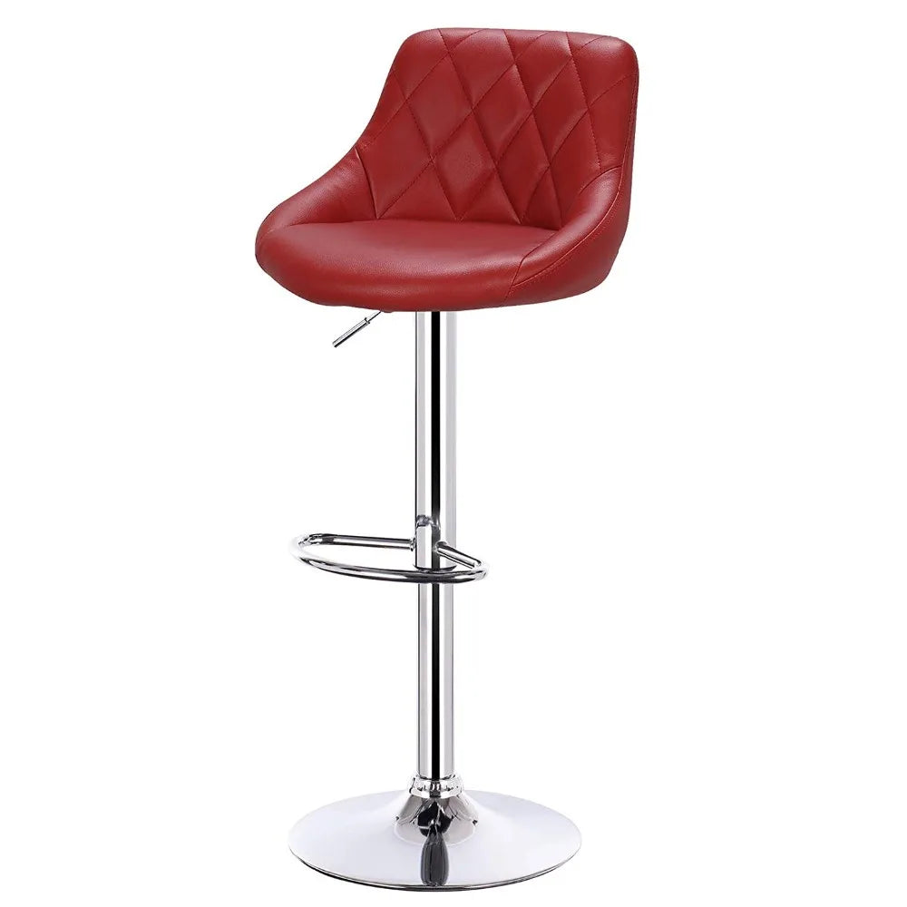 WOLTU 2PCS/Set Swivel Bar Chairs Leather/Velvet Rotating Bar Stool Height-Adjustable Lifting High Stool with Footrest for Home