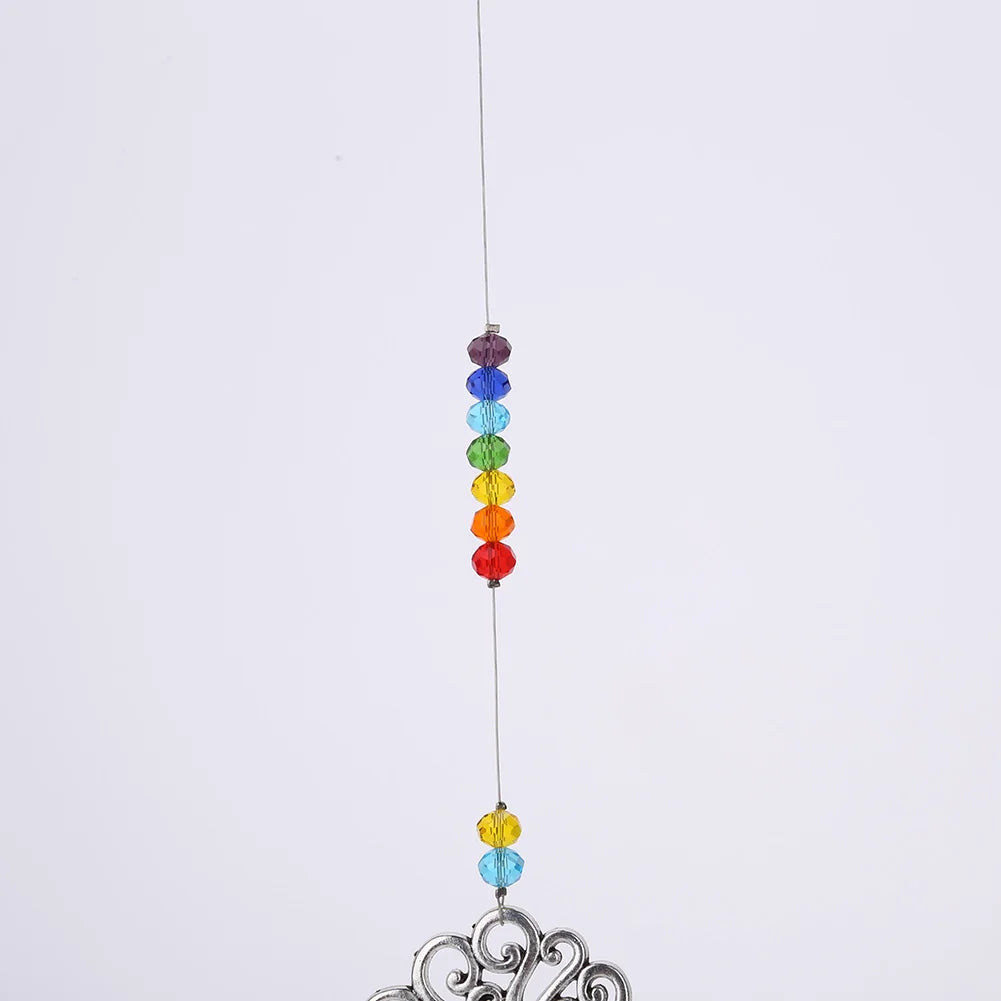 Crystal Wind Chime Rainbow Windchime Sun Catcher Handmade Bohemian Pendant Home Garden Ornament for Bedroom Window Decoration