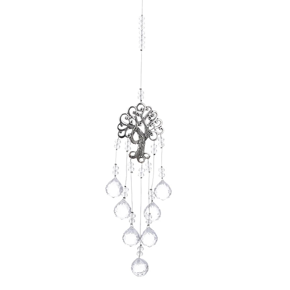 Crystal Wind Chime Rainbow Windchime Sun Catcher Handmade Bohemian Pendant Home Garden Ornament for Bedroom Window Decoration