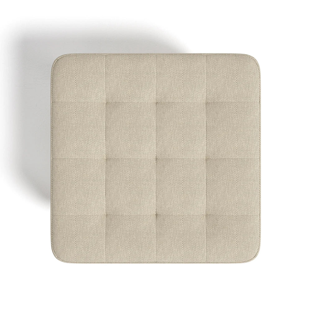 Linen Fabric Padded Household Multifunctional Wooden Leg Footstool