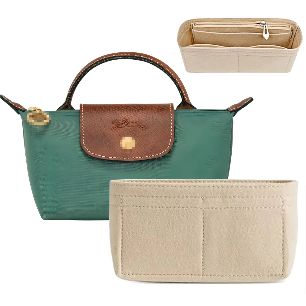 Bag Organizer for Longchamp Small Tote Bag Timid Bag Storage & Finishing Inner Bag Liner Handbags Insert Organizer fit Mini Size
