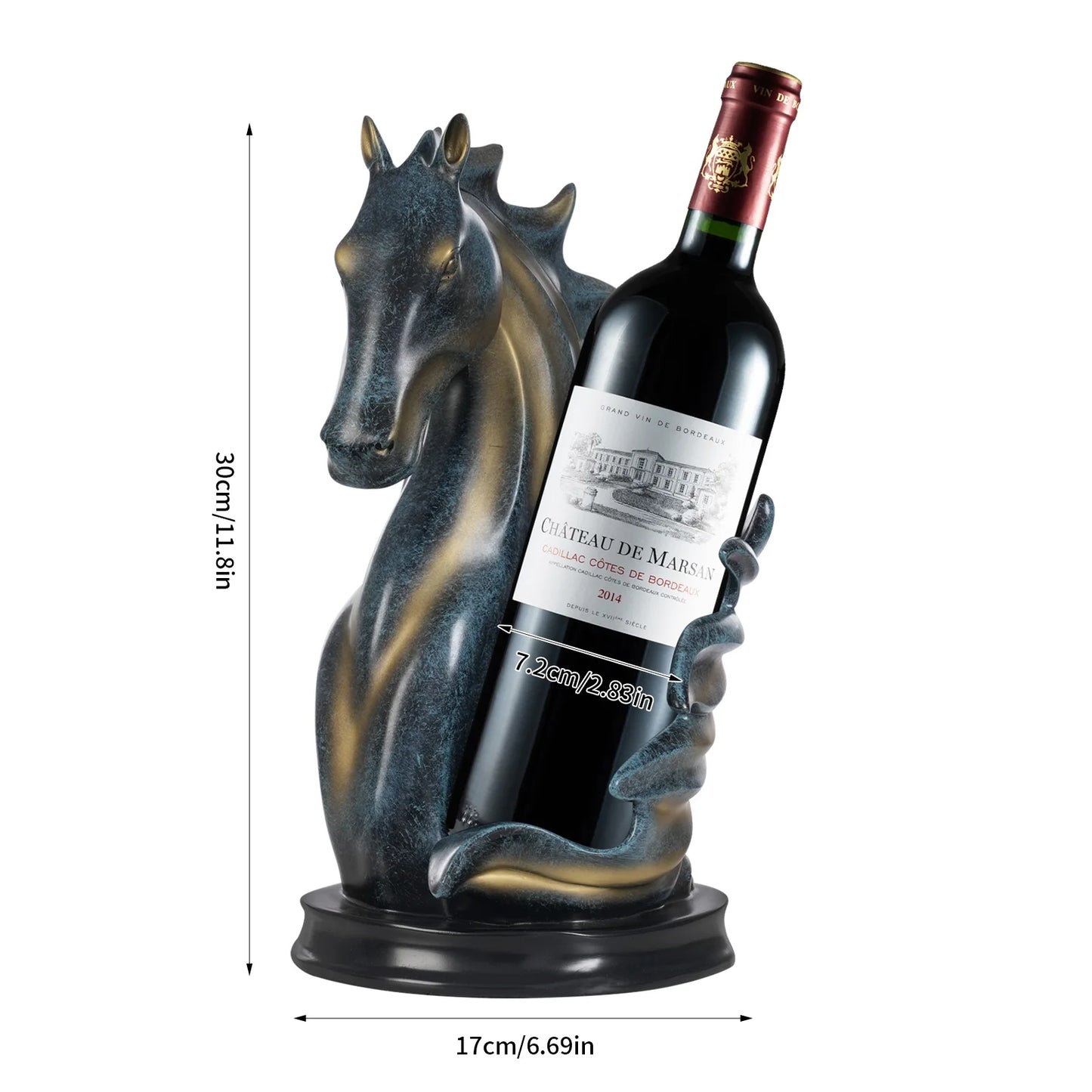 Wine Bottle Holder Horse Statue Wine Rack Home Kitchen Wine Cellar Decorative Storage Display Rack