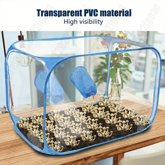 Mushroom Grow Bag Large Still Air Box Transparent For Mushroom Grow Kit Foldable Mushroom Grow Bag Edible Fungus Cultivation
