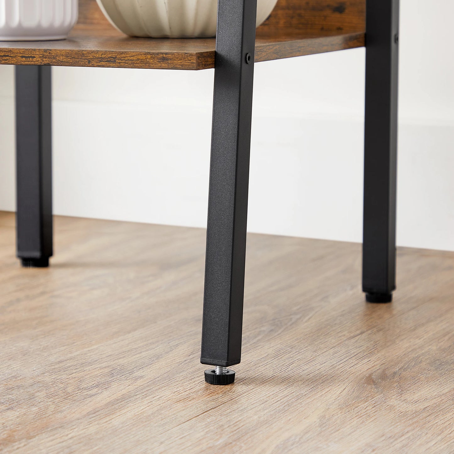 VASAGLE 5 Tier Shelf Ladder Bookcase Storage Stand Office Living Room Bedroom Kitchen Rustic Brown & Black