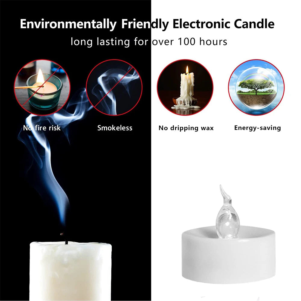 12 X LED Colour Changing Flickering Mood Tea Lights Flameless Battery Operated