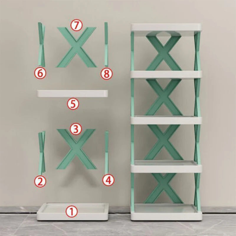 9Tiers Rack Narrow Stckable Free Standing DIY Shoe Storage Tall Organizer~