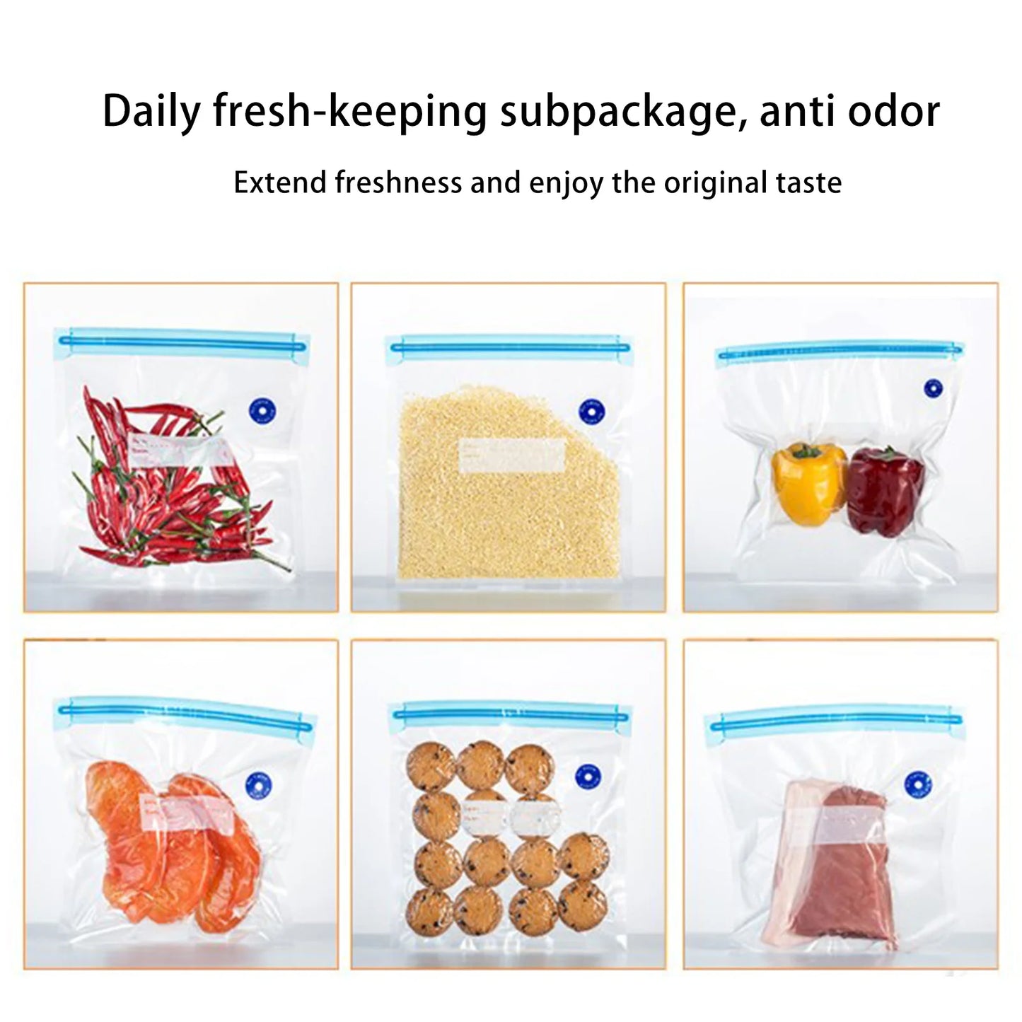 5-20pcs Food Vacuum Bags Reusable Food Sealed Storage Bag Household Snacks Food Vacuum Compression Bags Kitchen Accessories