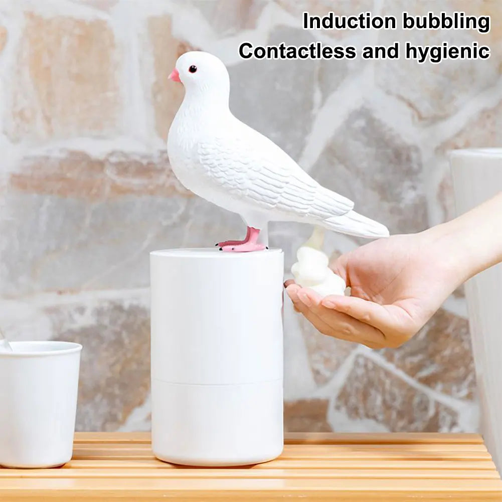 Cute Pigeon Automatic Soap Dispenser Touchless Foaming Soap Dispenser 300ml Electric Foam Soap Dispenser for Bathroom Kitchen