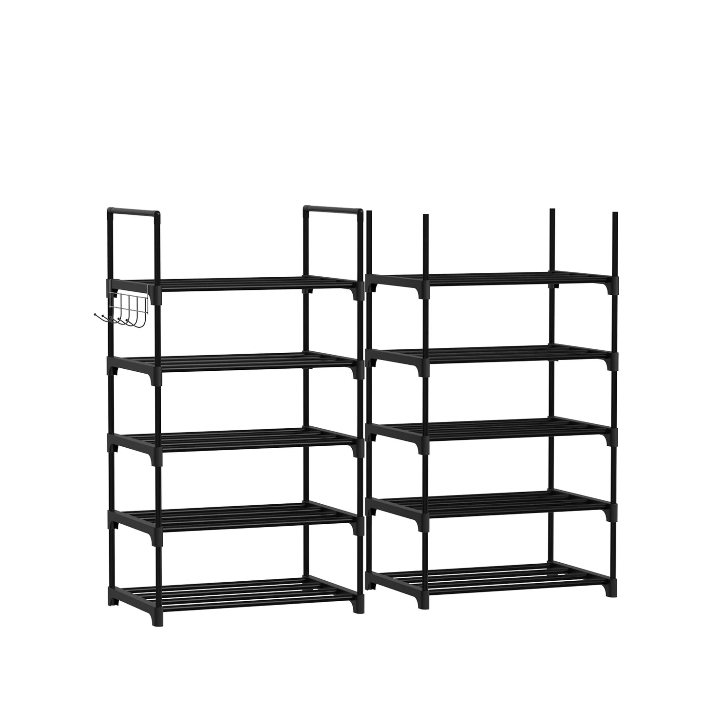 EFAN Shoe Rack, 10-Tier Metal Shoe Storage Organiser, Customisable Design, Metal Frame, Space-Saving Rack, for Room, Hallway