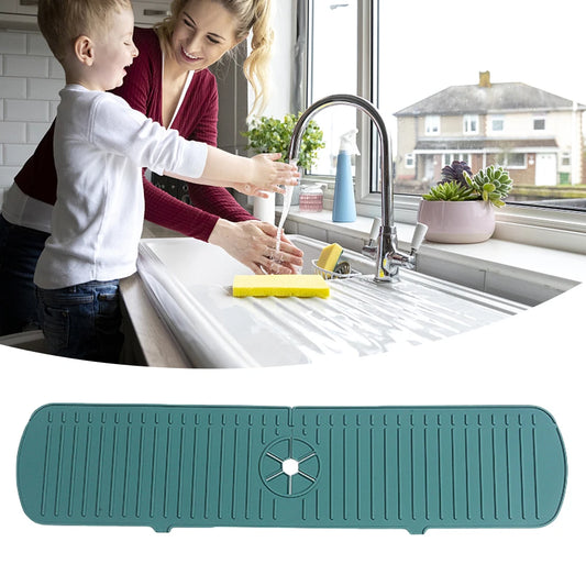 Kitchen Faucet Splash Pad Silicone Anti-Splash Sink Splash Pad Countertop Protector Drain Drying Mat for Bathroom Kitchen Gadget