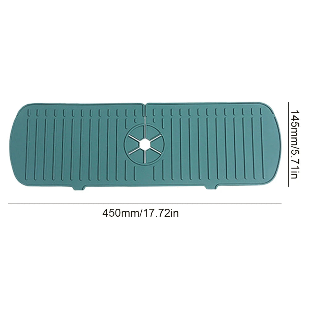 Kitchen Faucet Splash Pad Silicone Anti-Splash Sink Splash Pad Countertop Protector Drain Drying Mat for Bathroom Kitchen Gadget