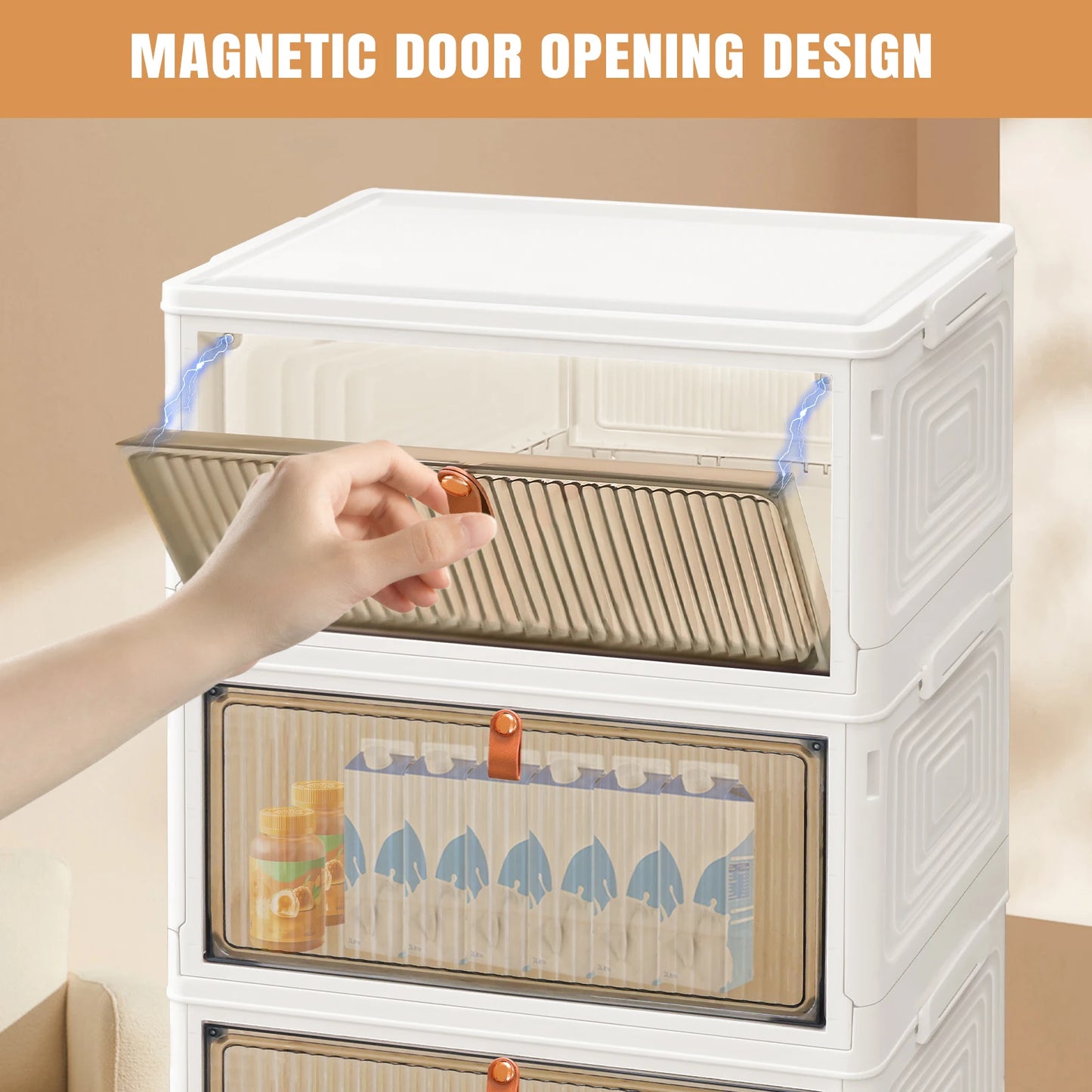 3/4/5-Tier Storage Boxes with Lid, Plastic Storage Boxes with 4 Universal Wheels, Organizer for Bedroom Living Room Study Office