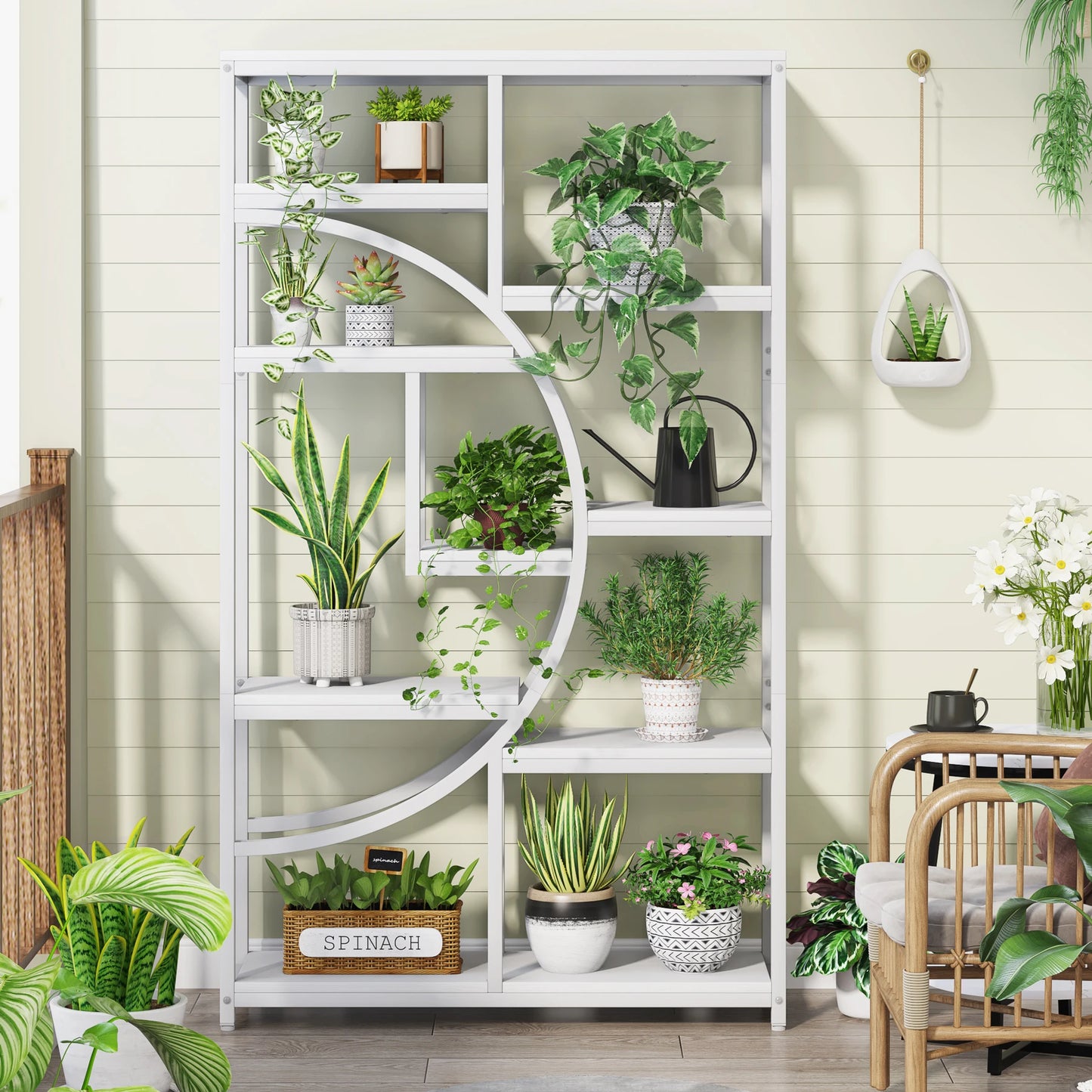 Tribesigns Bookshelf Industrial 5 Tier Etagere Bookcase, Freestanding Tall Bookshelves Display Shelf Storage Organizer