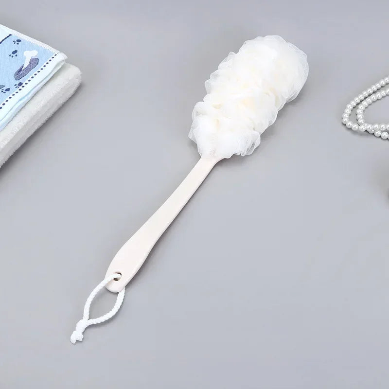New Body Bath Shower Scrubber Brushes Long Handle Hanging Soft Mesh Back Sponges Bathroom Shower Brush Body Cleaning Accessories