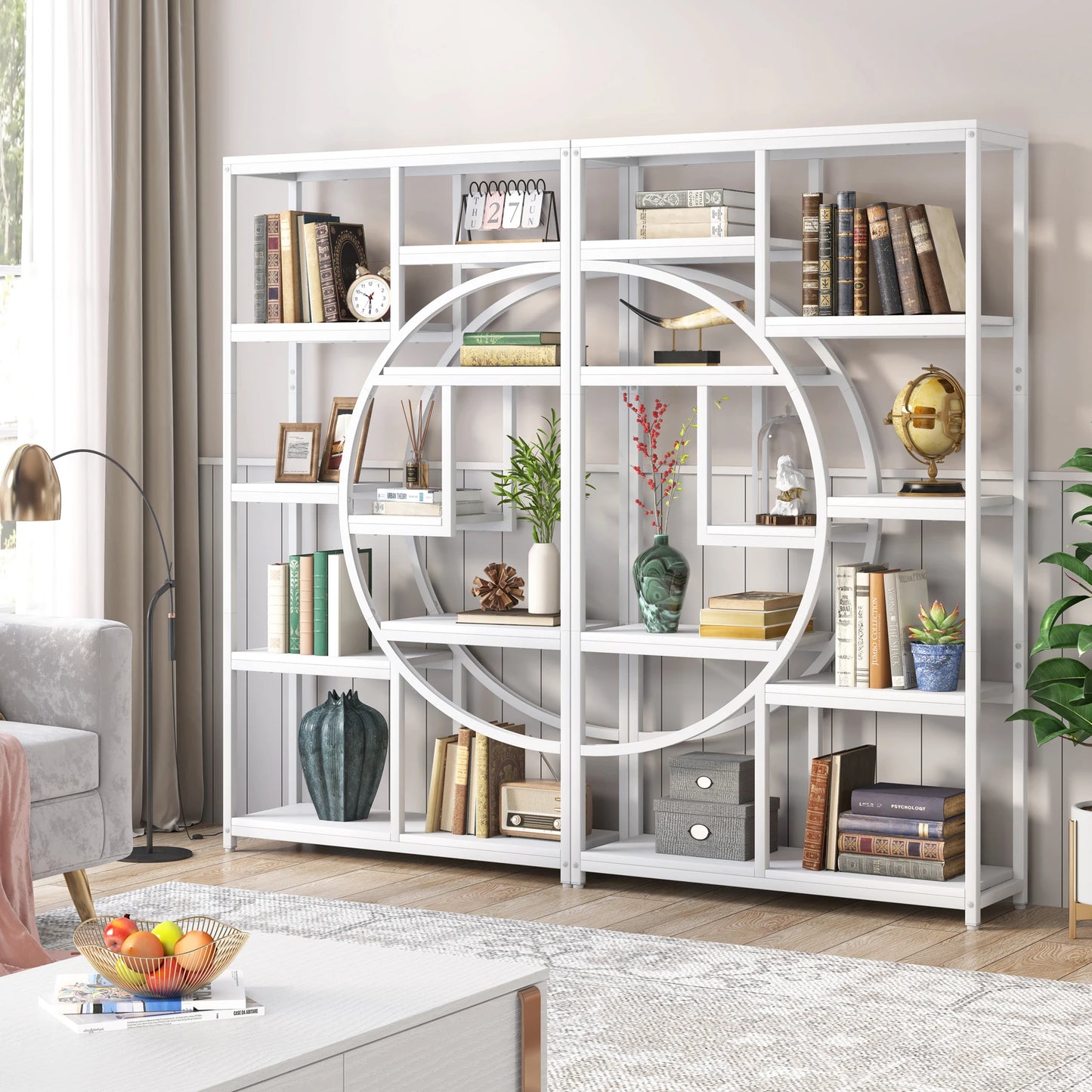 Tribesigns Bookshelf Industrial 5 Tier Etagere Bookcase, Freestanding Tall Bookshelves Display Shelf Storage Organizer