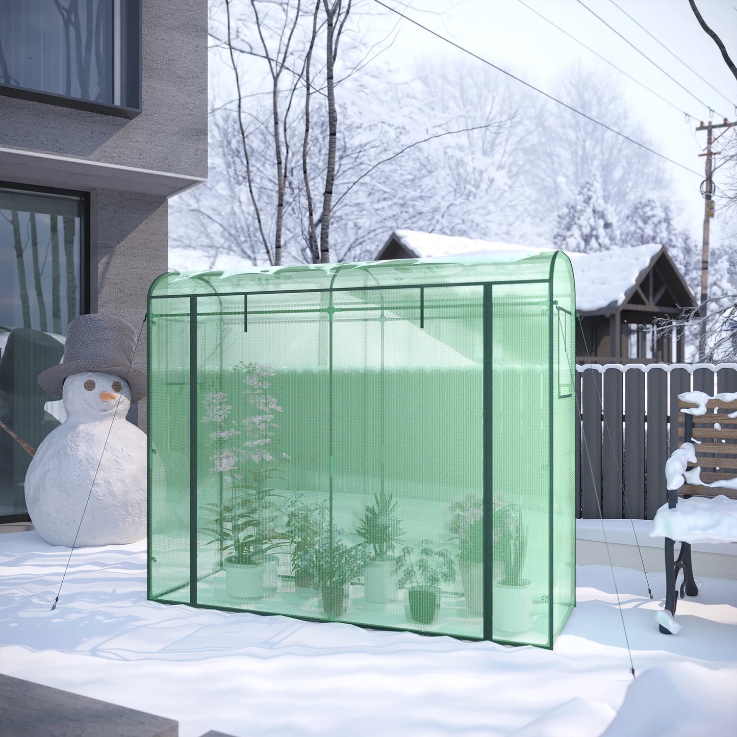 WOLTU Foil Garden Greenhouse Tomato Winter Tent with Door Windows Outdoor Vegetable Warm Greenhouse for Climbing Plants Flower