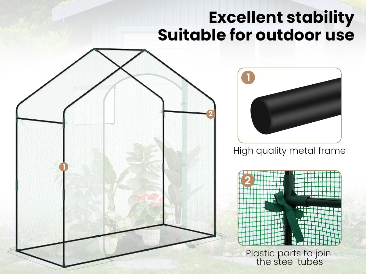 WOLTU Foil Garden Greenhouse Tomato Winter Tent with Door Windows Outdoor Vegetable Warm Greenhouse for Climbing Plants Flower
