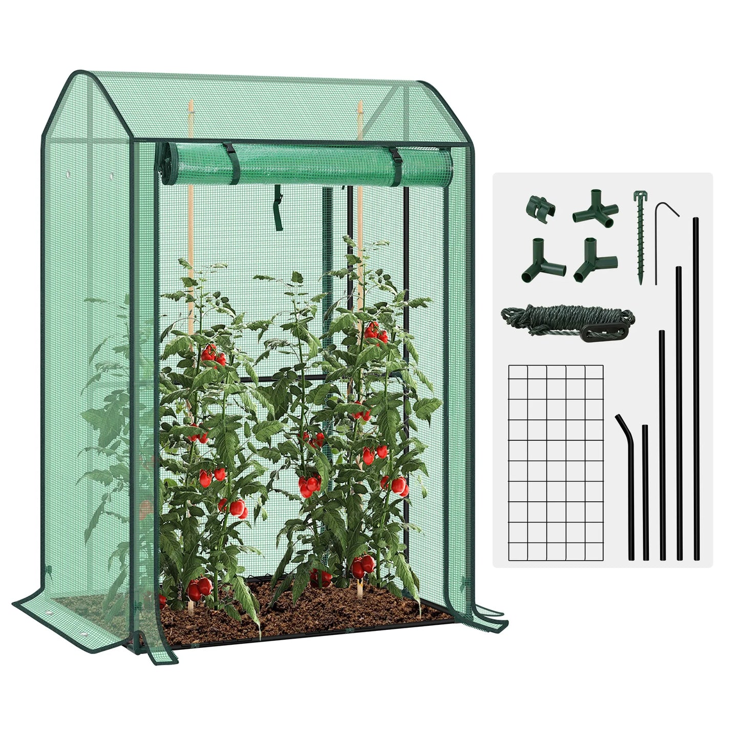 WOLTU Foil Garden Greenhouse Tomato Winter Tent with Door Windows Outdoor Vegetable Warm Greenhouse for Climbing Plants Flower