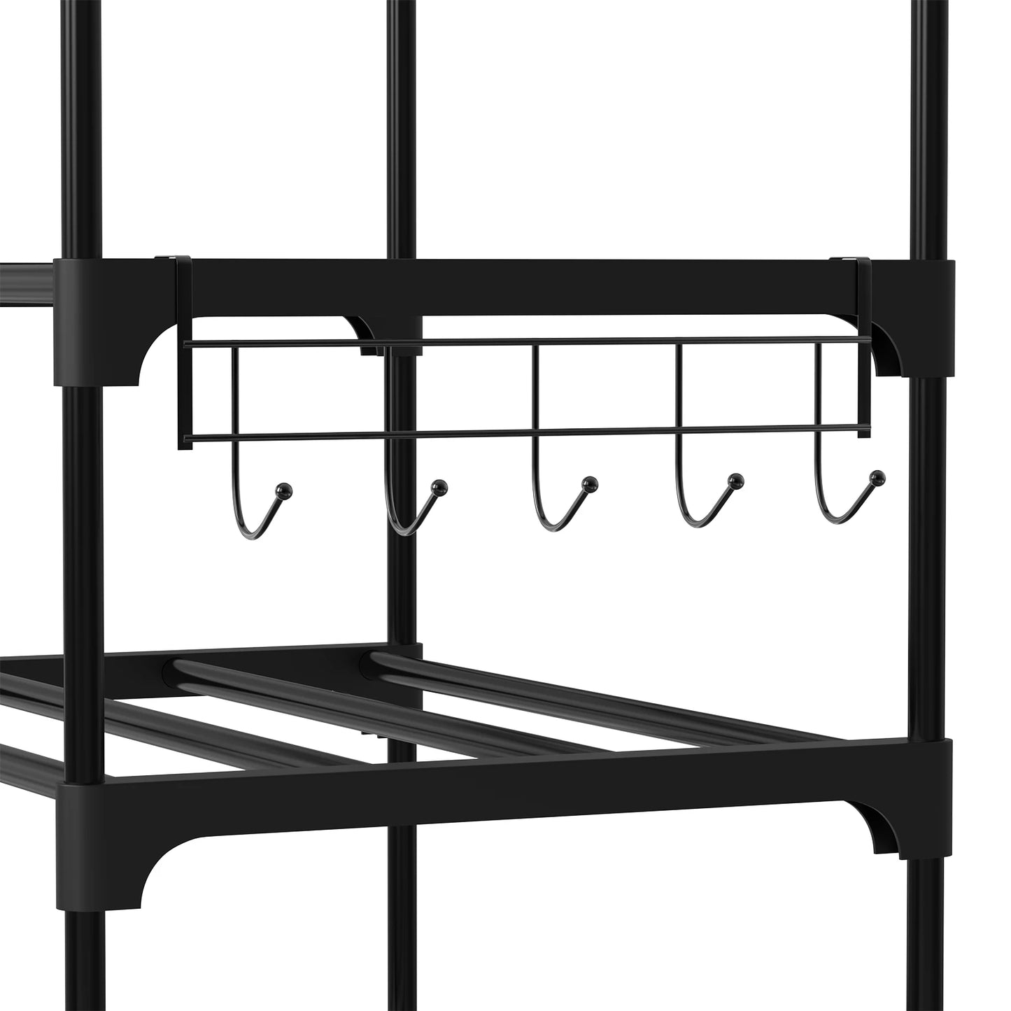 EFAN Shoe Rack, 10-Tier Metal Shoe Storage Organiser, Customisable Design, Metal Frame, Space-Saving Rack, for Room, Hallway
