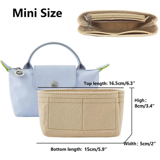 Bag Organizer for Longchamp Small Tote Bag Timid Bag Storage & Finishing Inner Bag Liner Handbags Insert Organizer fit Mini Size
