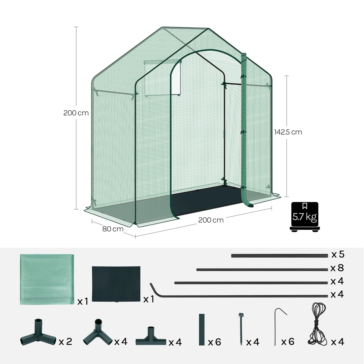 WOLTU Foil Garden Greenhouse Tomato Winter Tent with Door Windows Outdoor Vegetable Warm Greenhouse for Climbing Plants Flower