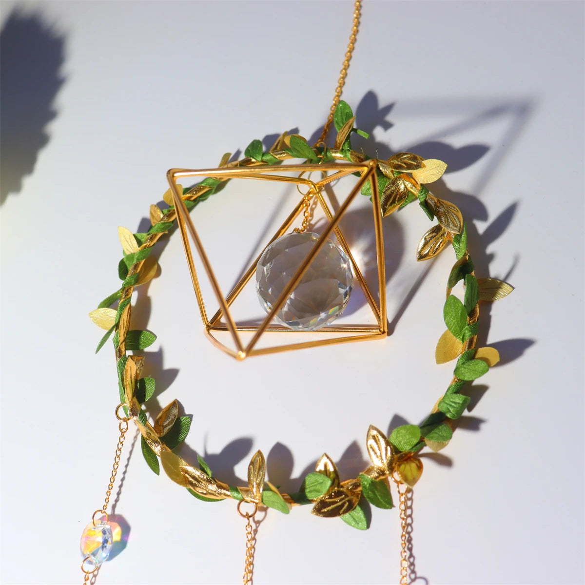 New Vine winding Butterfly Crystal Wind Chime Star Moon Hanging Rainbow Chaser Dream Catcher Home Garden Decor Windchimes