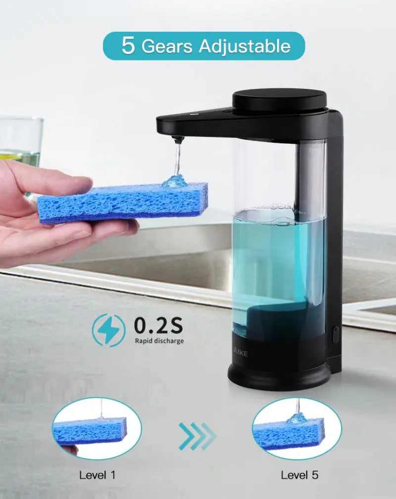 AIKE Automatic Liquid Soap Dispenser For Hands Washing Kitchen Liquid Soap Dispenser Chargeable USB Smart Dispenser For Soap