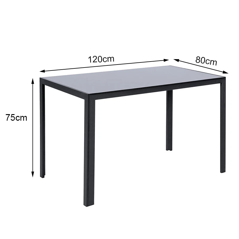 1.2M Black Glass Dining Table Coffee Tables Office Center Kitchen Furniture