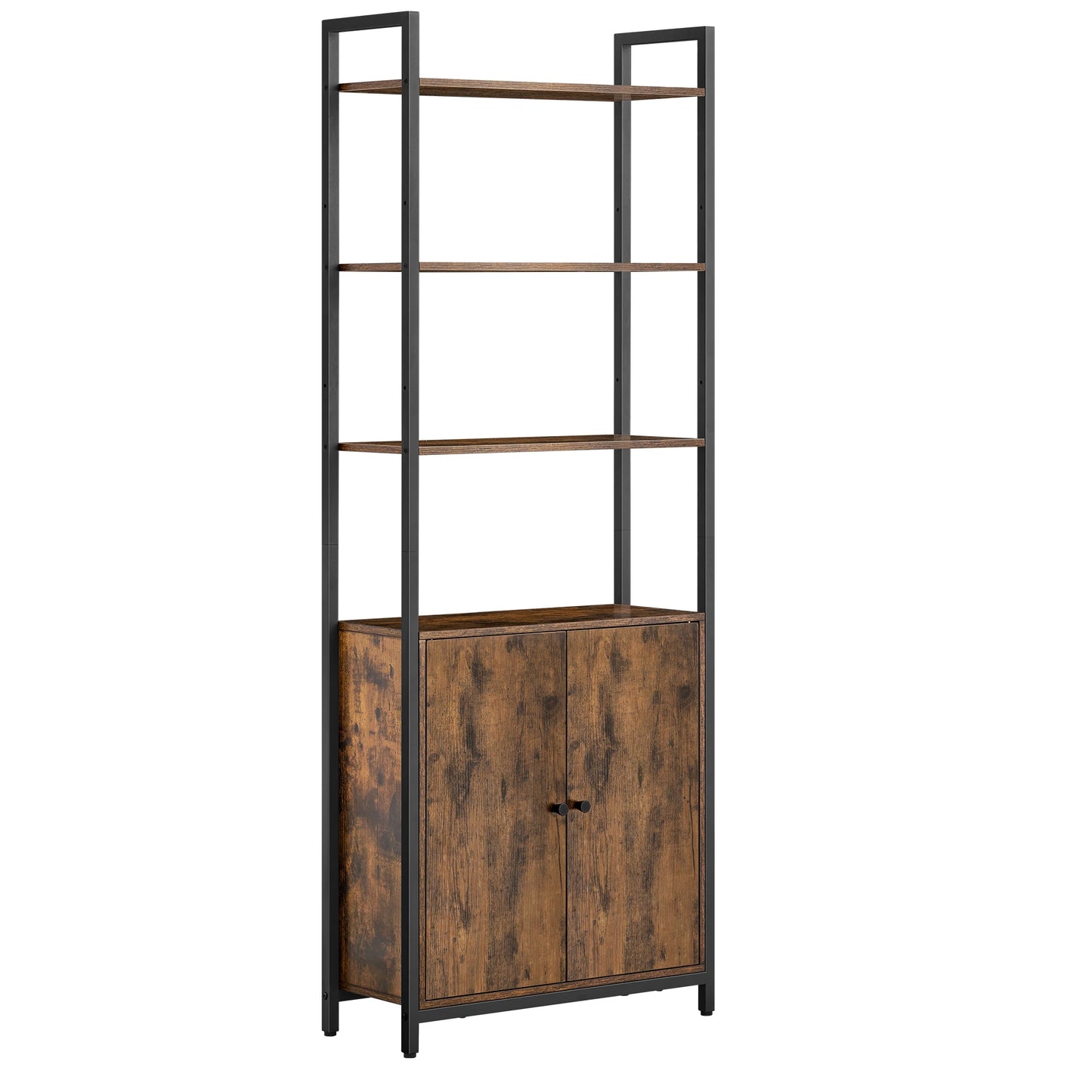 VASAGLE 6-Tier Bookcase, Tall Bookshelf with Door, Metal Frame, Adjustable Shelves, 24 x 60 x 159.5 cm