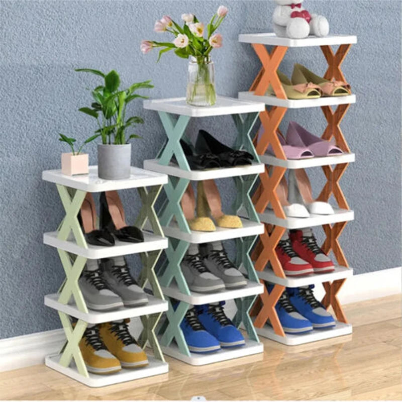 9Tiers Rack Narrow Stckable Free Standing DIY Shoe Storage Tall Organizer~