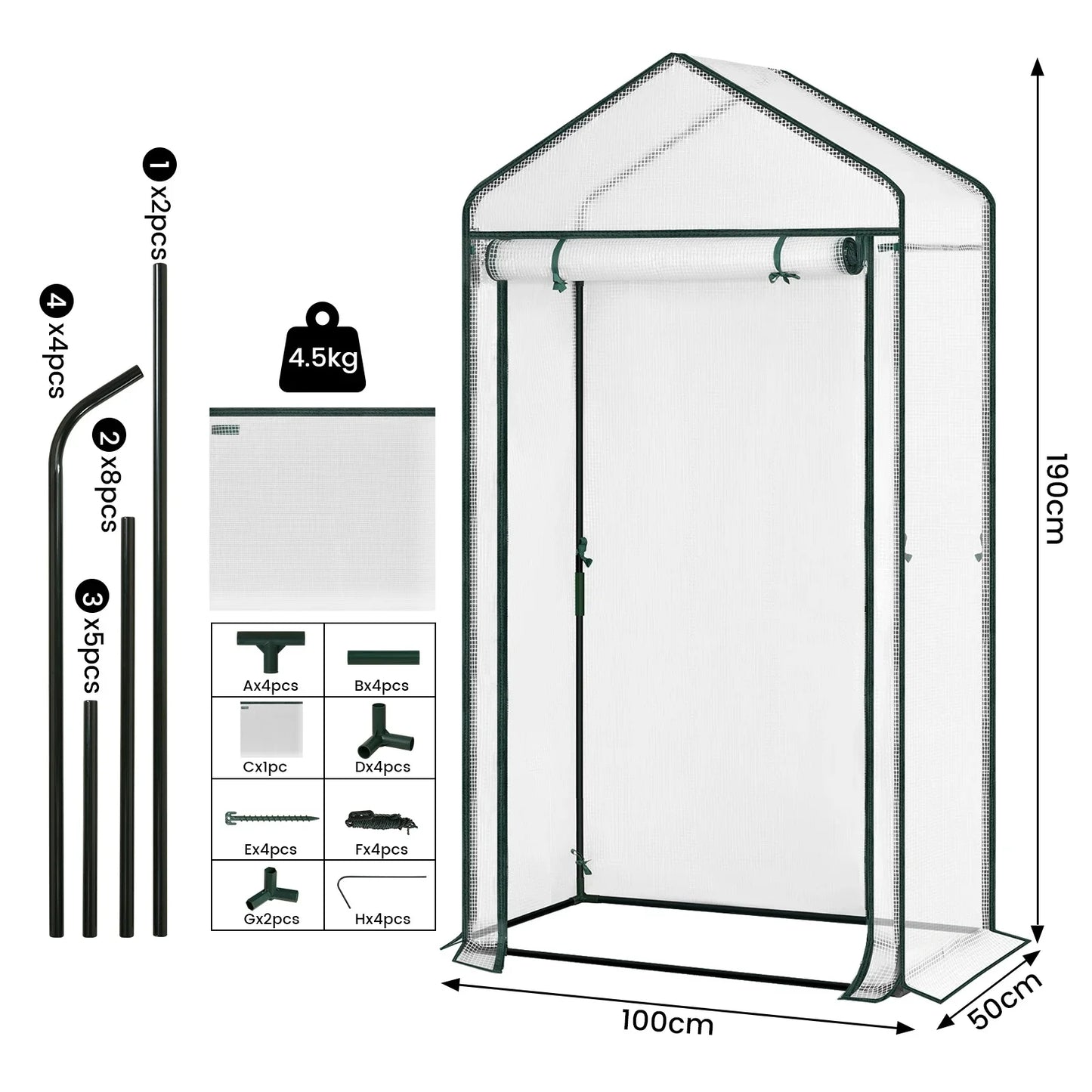 WOLTU Foil Garden Greenhouse Tomato Winter Tent with Door Windows Outdoor Vegetable Warm Greenhouse for Climbing Plants Flower