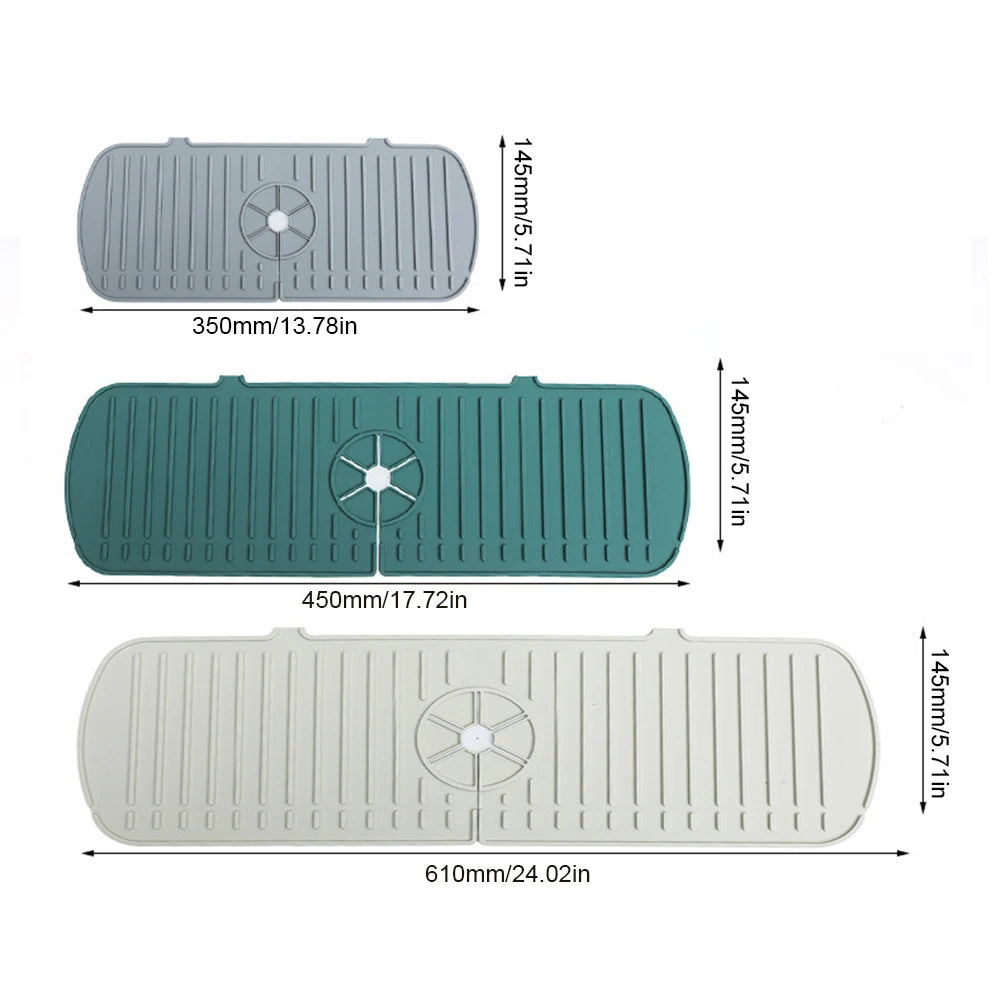 Kitchen Faucet Splash Pad Silicone Anti-Splash Sink Splash Pad Countertop Protector Drain Drying Mat for Bathroom Kitchen Gadget