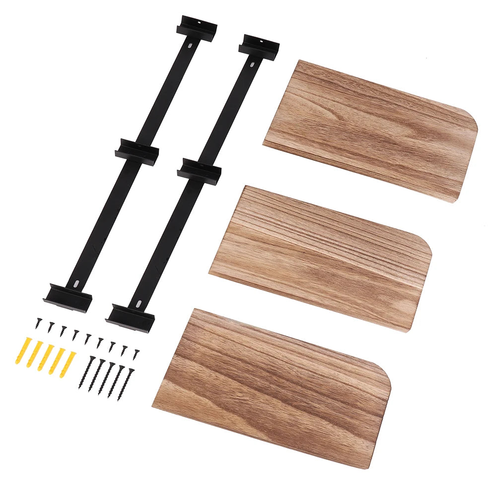 Corner Shelf Wall Mounted 3 Tier Rustic Wood Wall Shelving Units for Kitchen Living Room Bathroom
