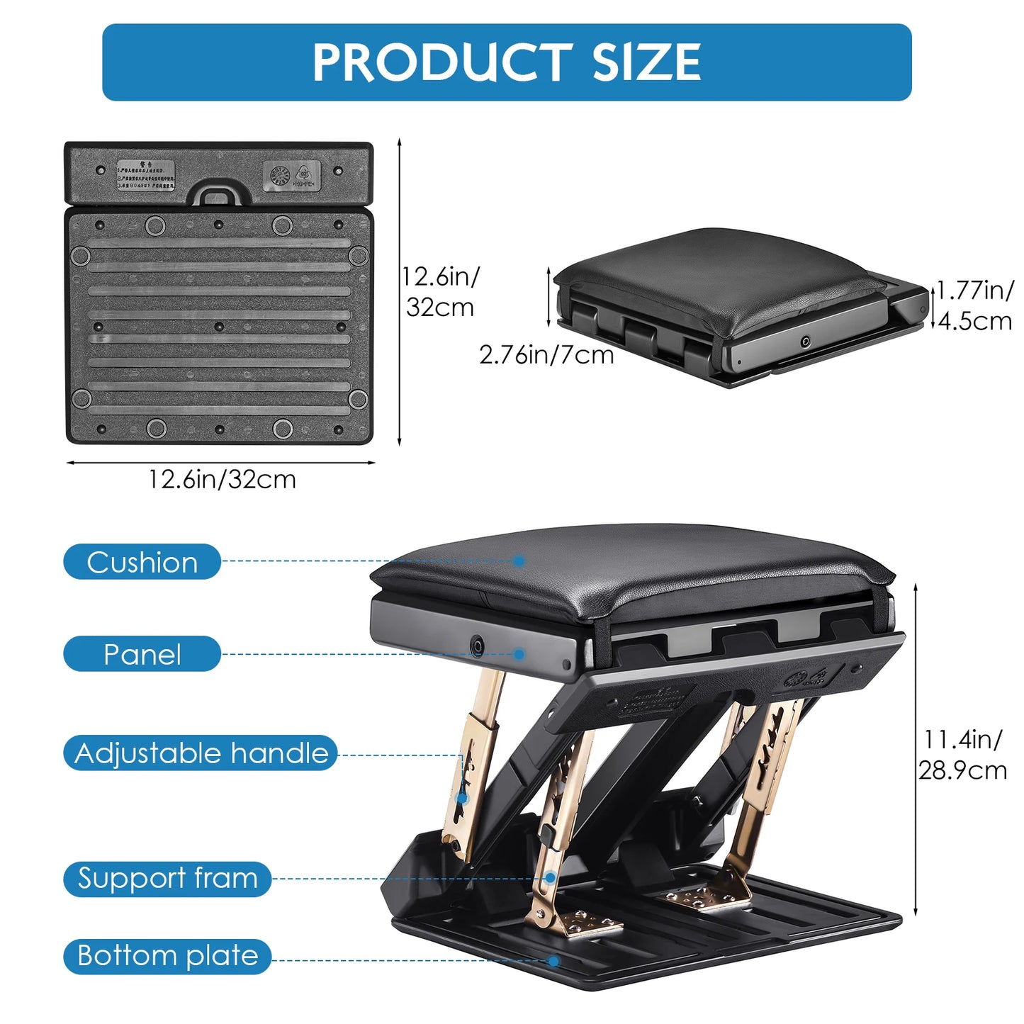 Foot Rest Under Desk, SenDeluz Ergonomic Foot Rest 4 Level Height Adjustable Folding Footstool Non-Slip Foot Leg Rest