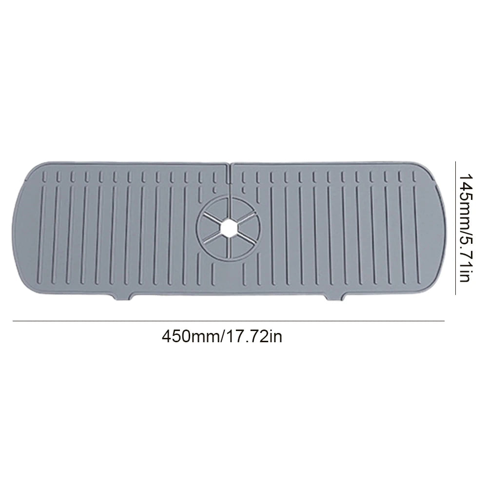 Kitchen Faucet Splash Pad Silicone Anti-Splash Sink Splash Pad Countertop Protector Drain Drying Mat for Bathroom Kitchen Gadget