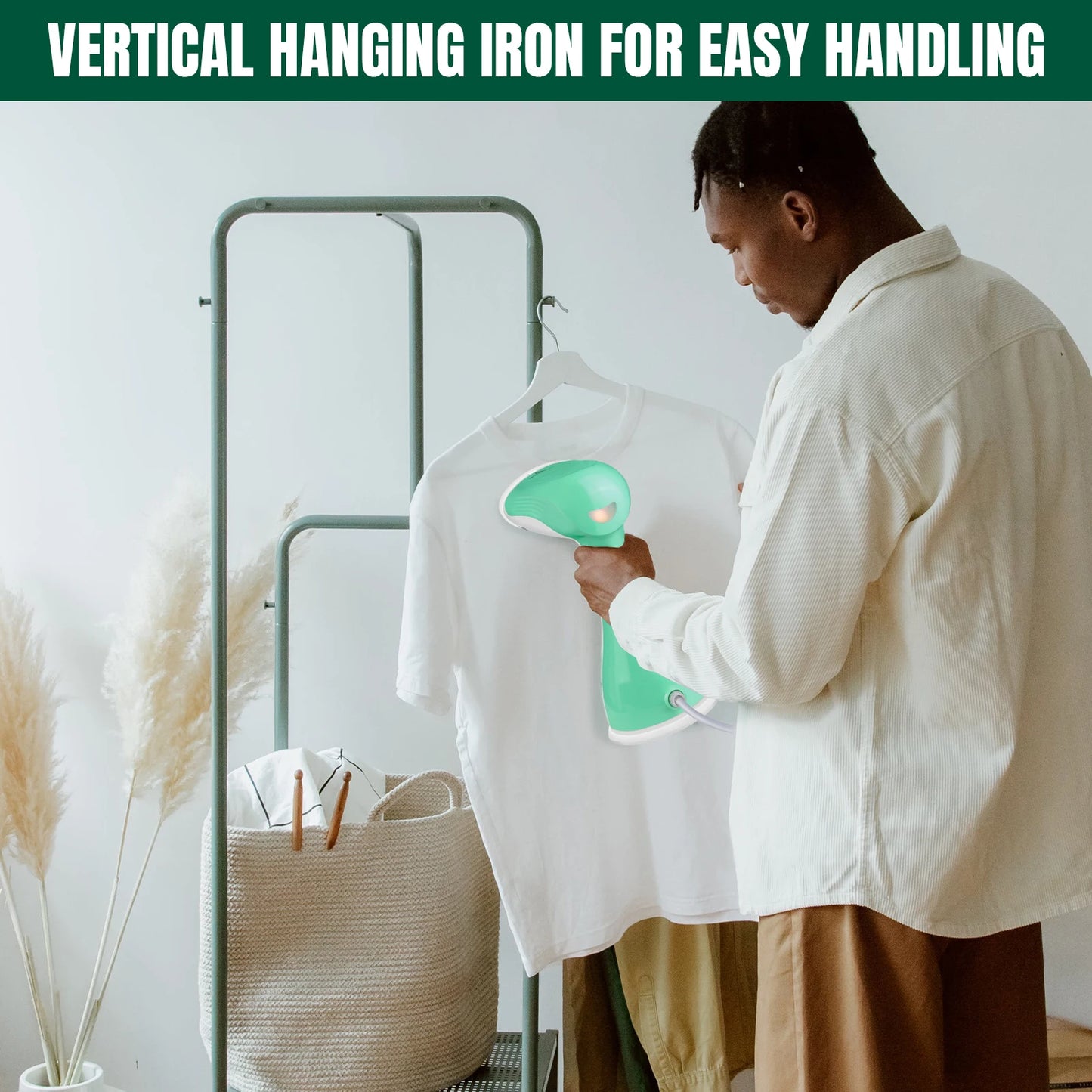 Clothes Steamer Handheld, 1500W Portable Garment Steamer Iron for Clothes with 300ml Tank, Fast Heat-up, Fast Wrinkle Removal