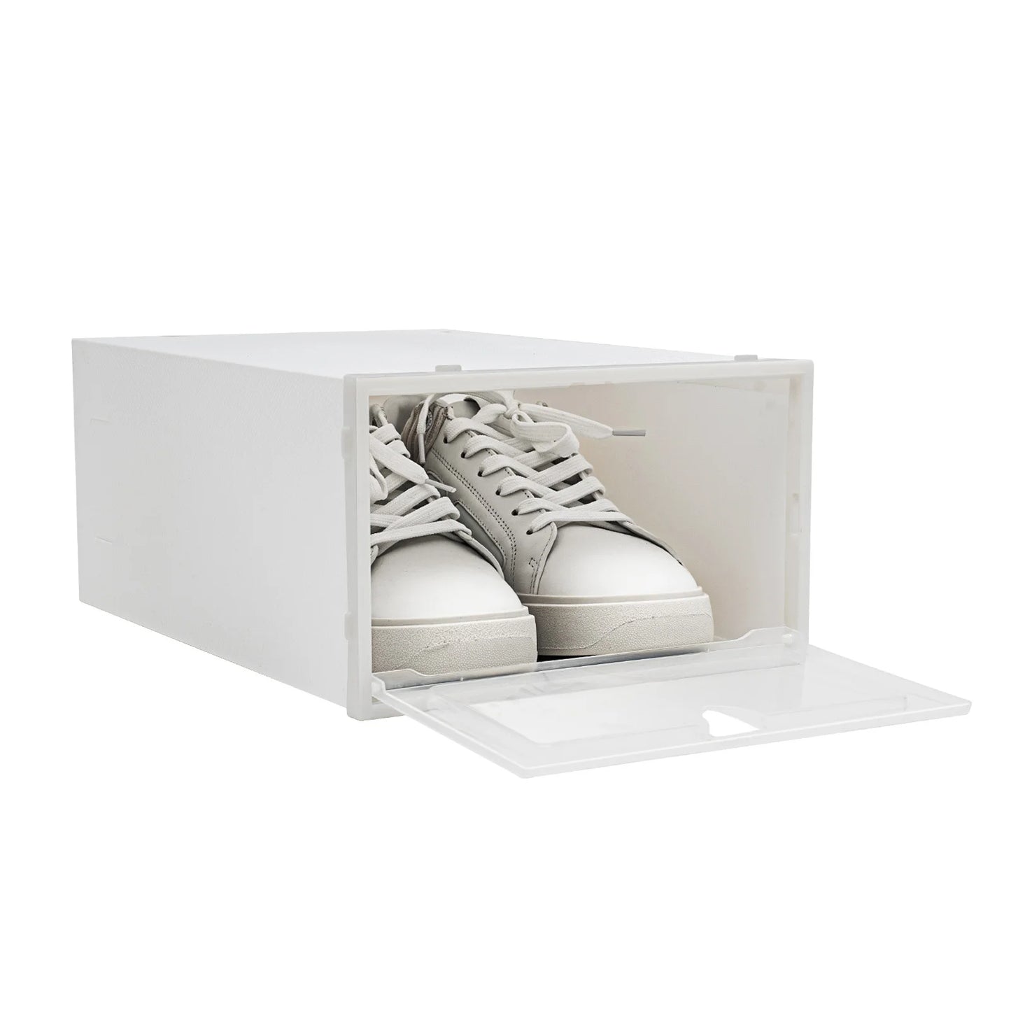 20X Clear Plastic Shoe Storage Box Stackable Foldable Boxes Trainers Organiser