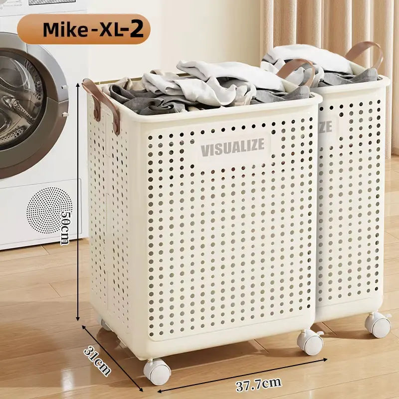 Foldable Laundry Basket hamper with casters for Washing Clothes