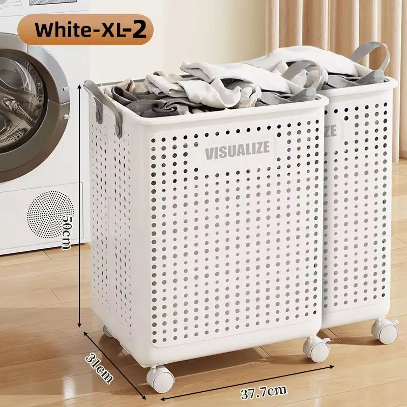 Foldable Laundry Basket hamper with casters for Washing Clothes